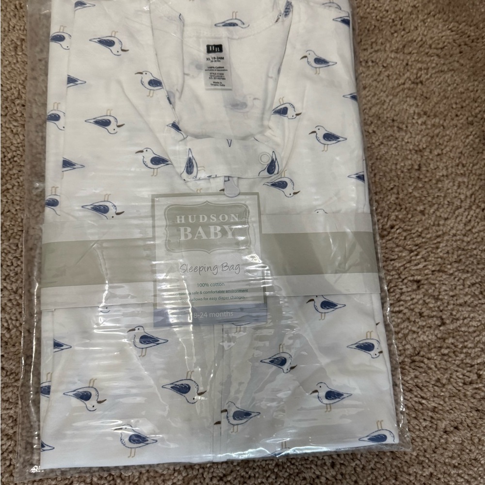 Hudson Baby Cotton Sleeping Bag – Seagull Print (18–24 Months)